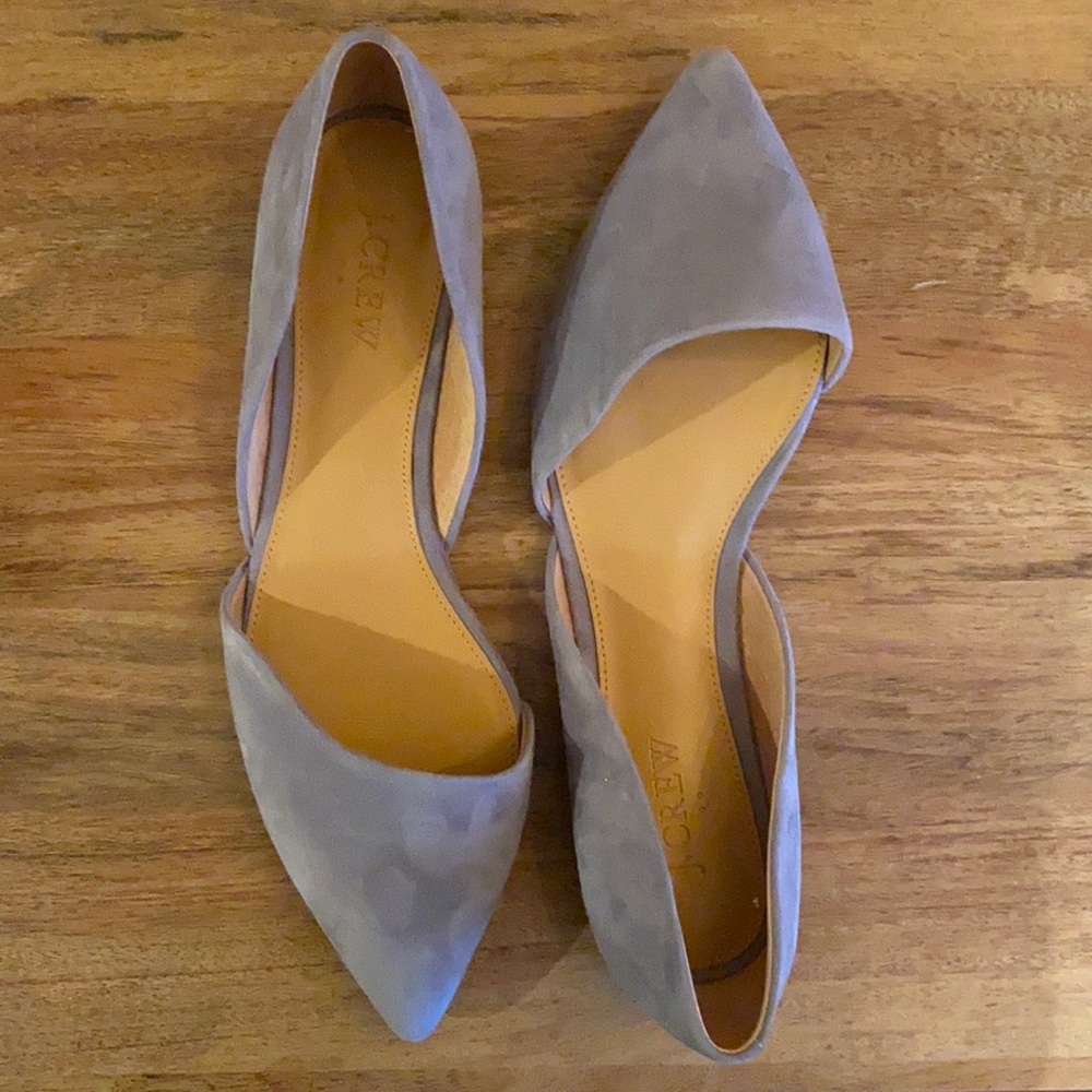 J crew suede pointed flats